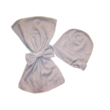 100%Cashmere knitted Scarf Hat with Bow